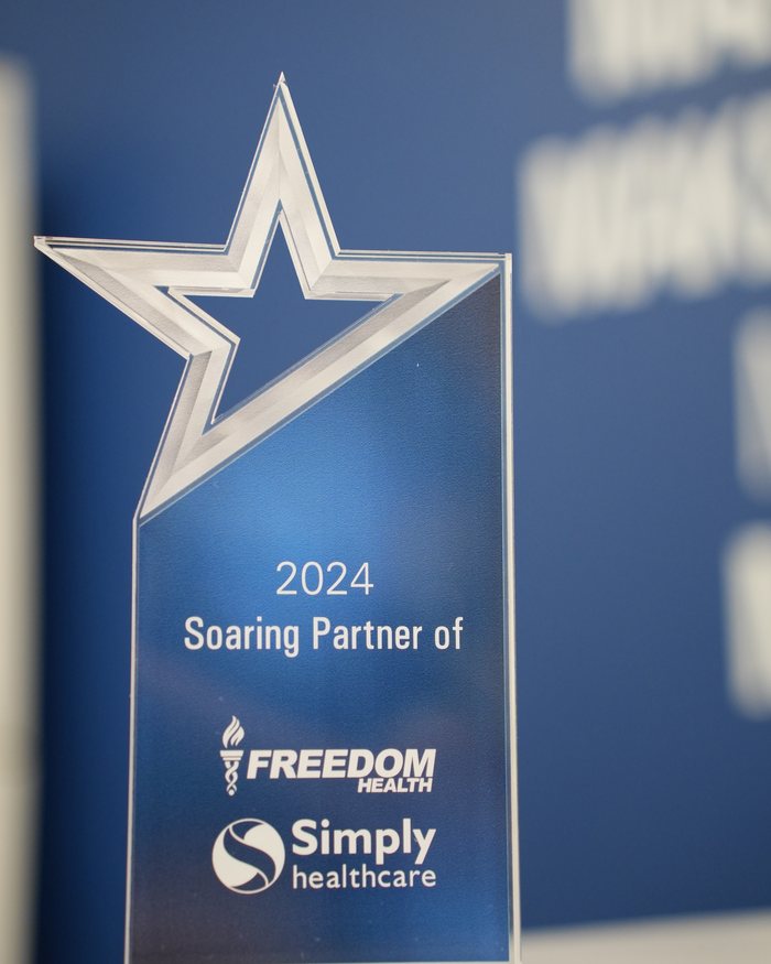 Freedom Health and Simply Healthcare 2024 Soaring Partner of the Year award